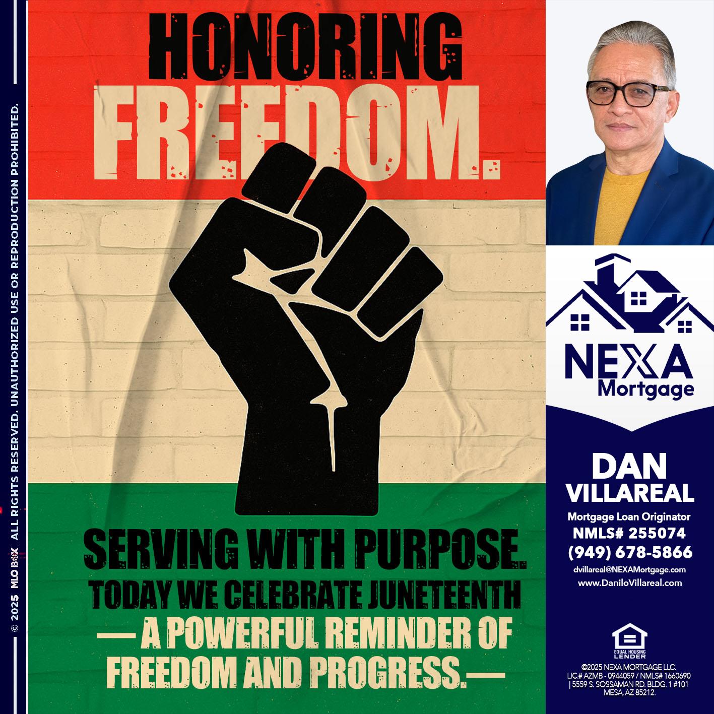 HONORING FREEDOM - Dan Villareal -Mortgage Loan Originator