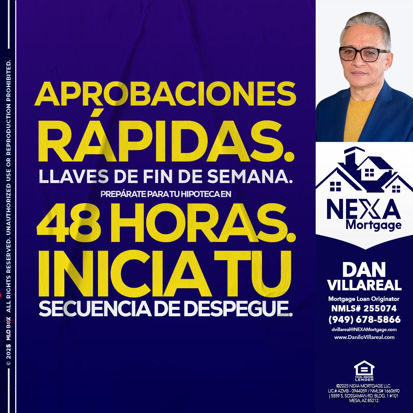 APROBACIONES - Dan Villareal -Mortgage Loan Originator