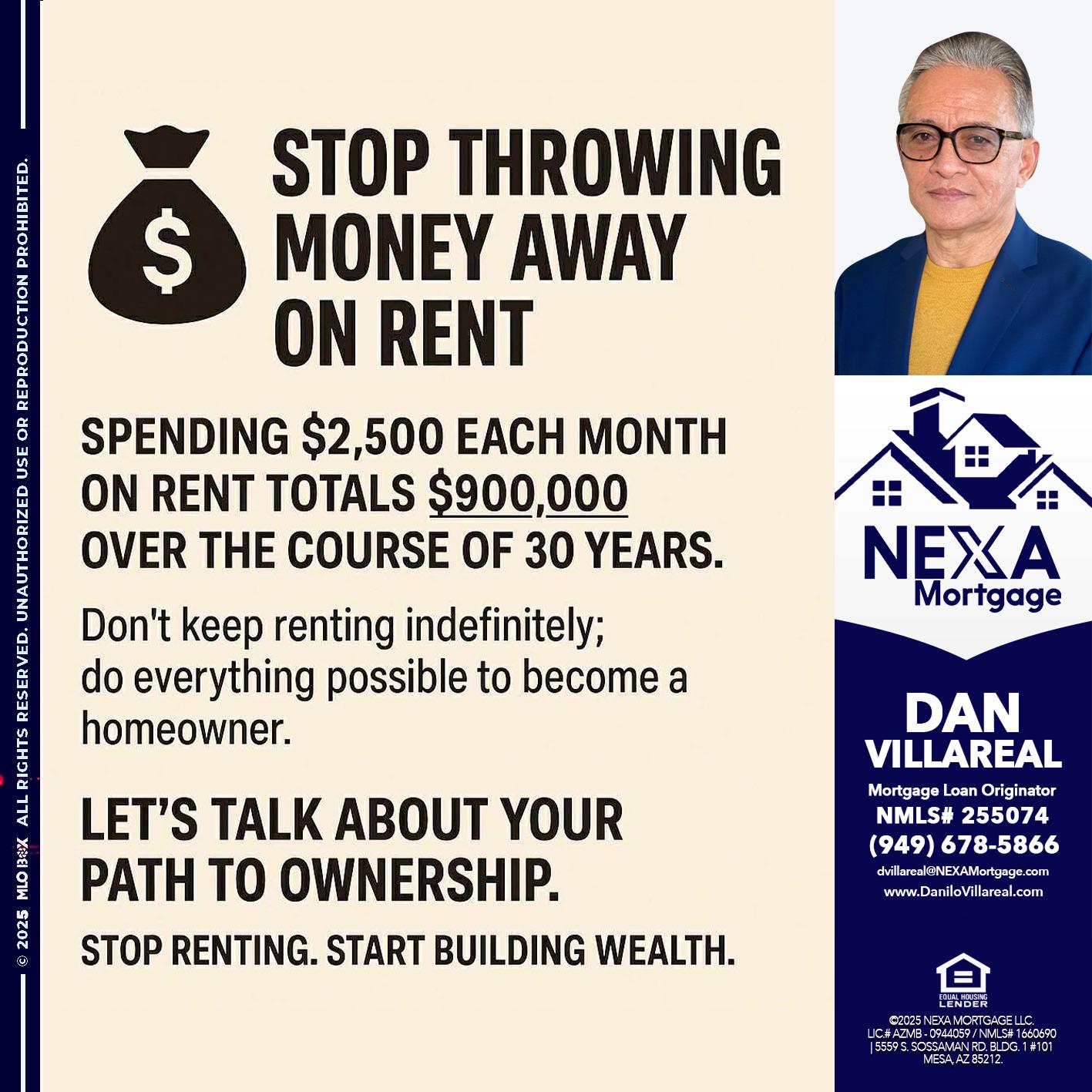 STOP THROWING - Dan Villareal -Mortgage Loan Originator