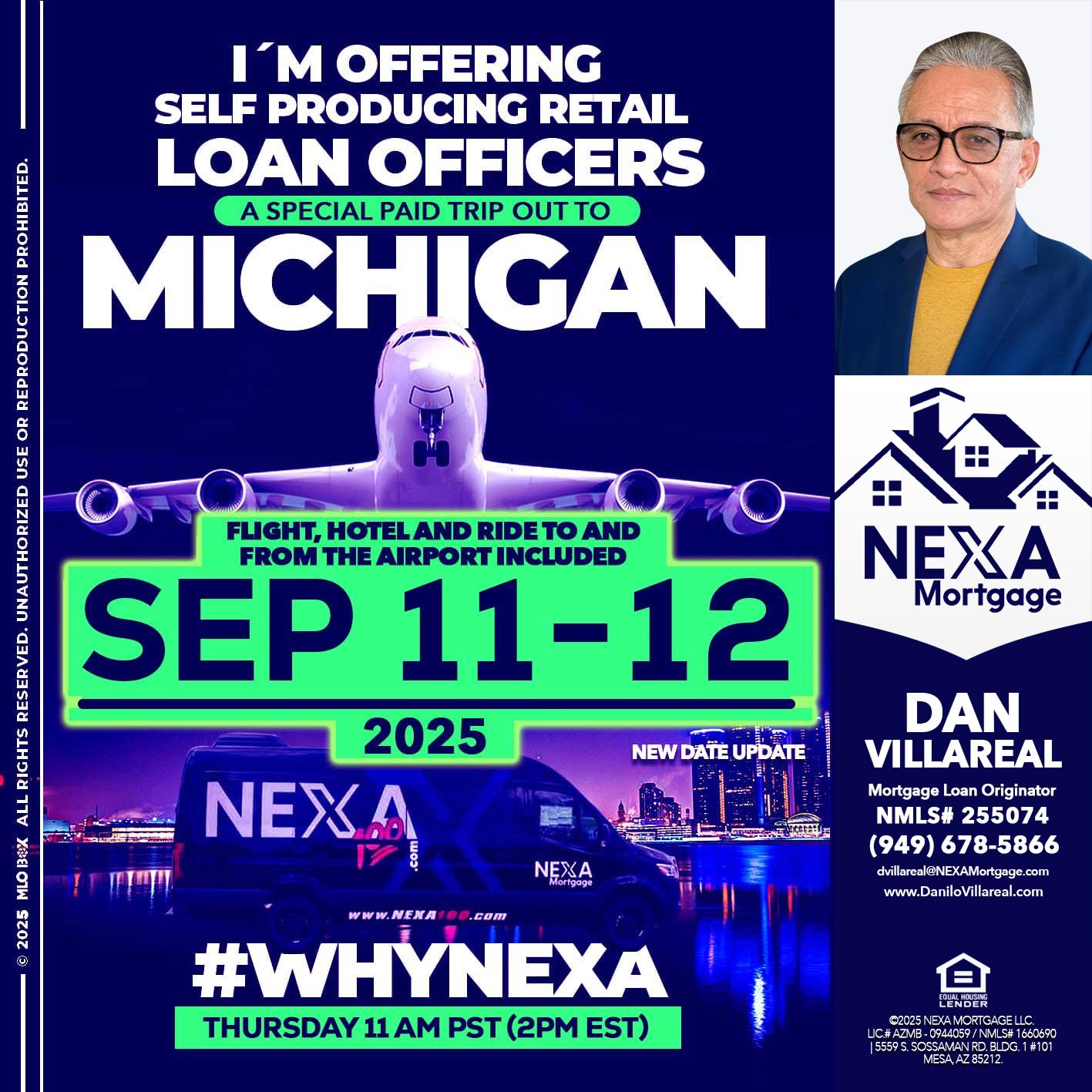 michigan sep 11-12 - Dan Villareal -Mortgage Loan Originator