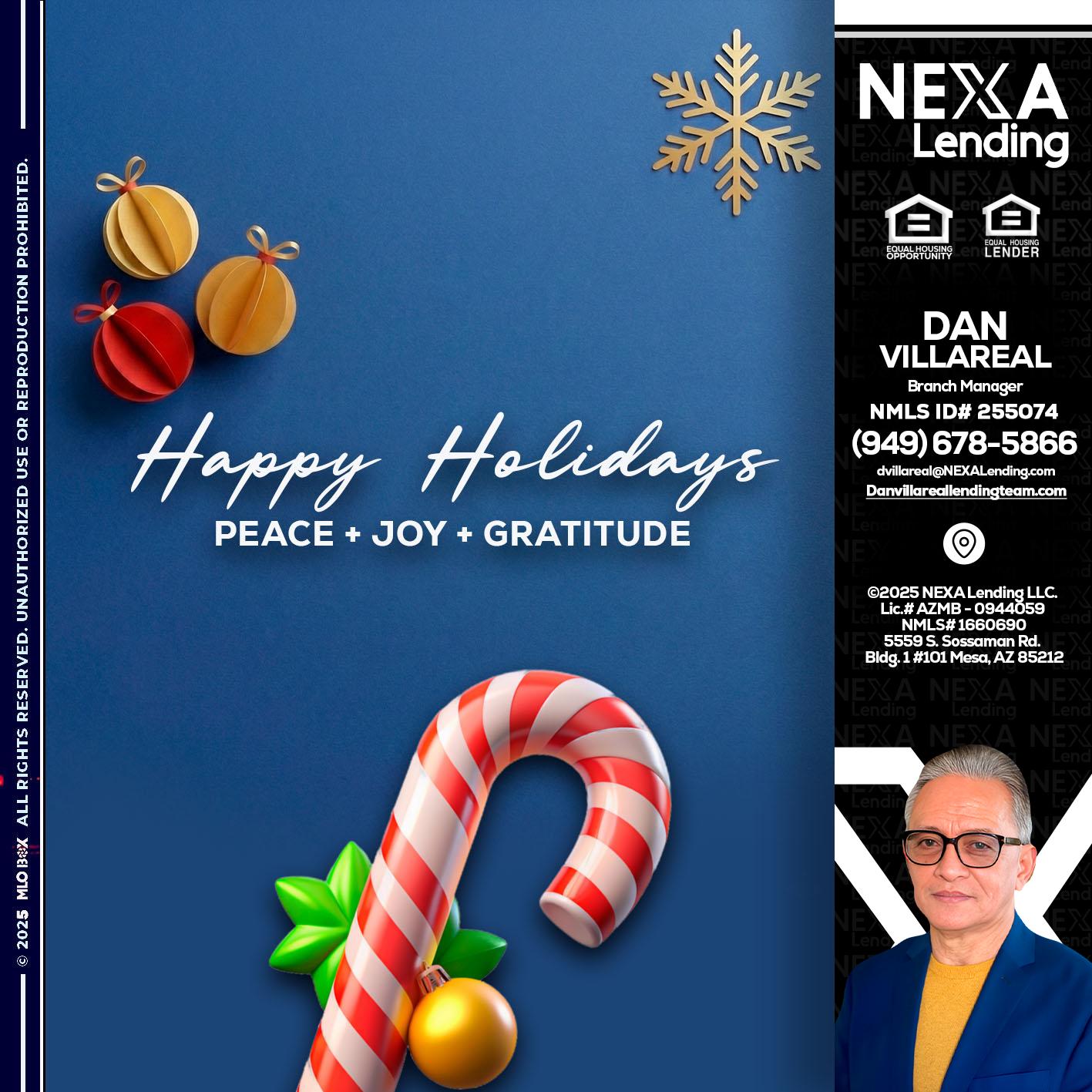 HAPPY HOLIDAYS - Dan Villareal -Mortgage Loan Originator