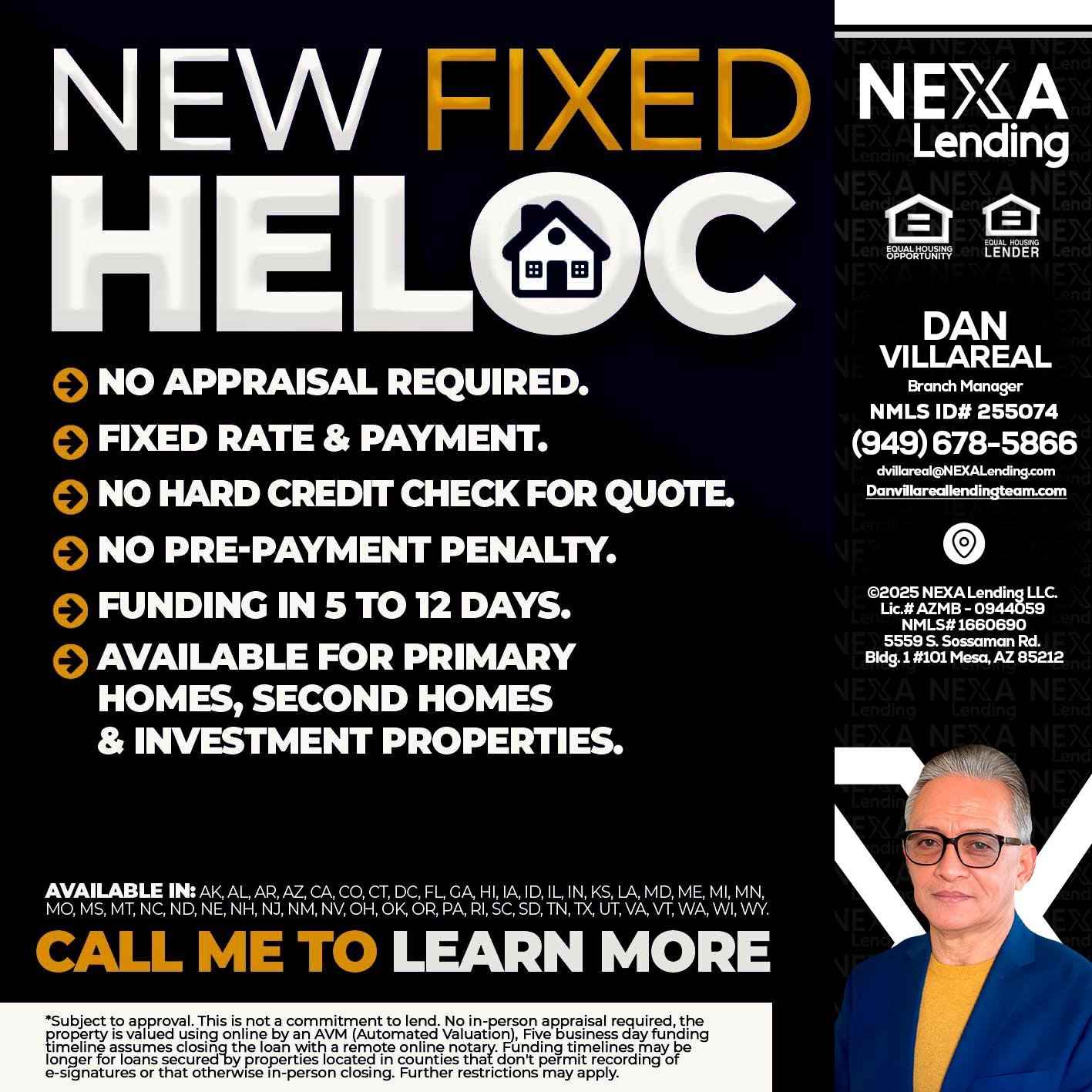 HELOC - Dan Villareal -Mortgage Loan Originator