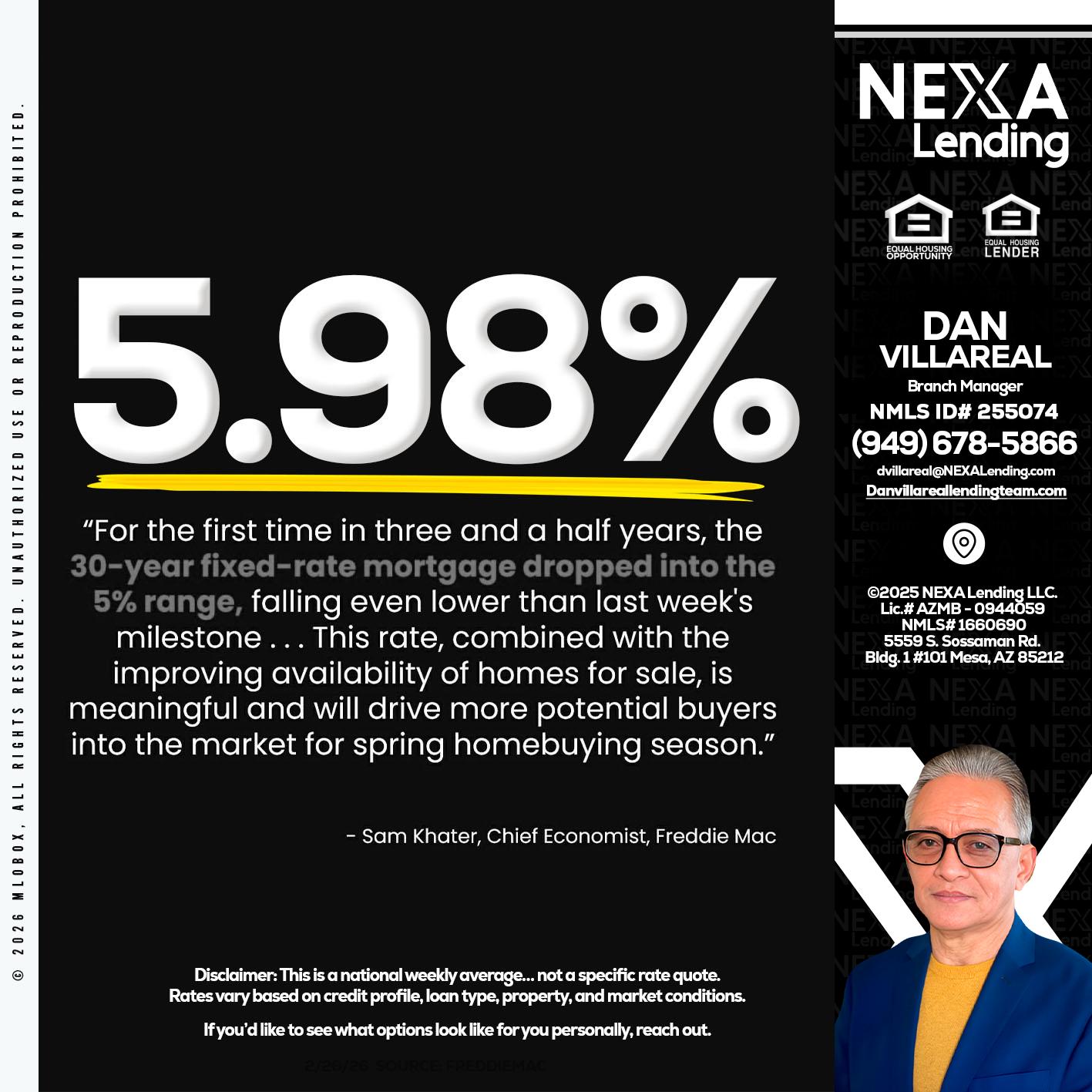 5.98% - Dan Villareal -Mortgage Loan Originator