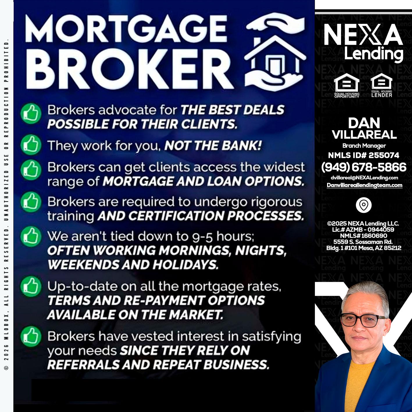 MORTGAGE BROKER - Dan Villareal -Mortgage Loan Originator