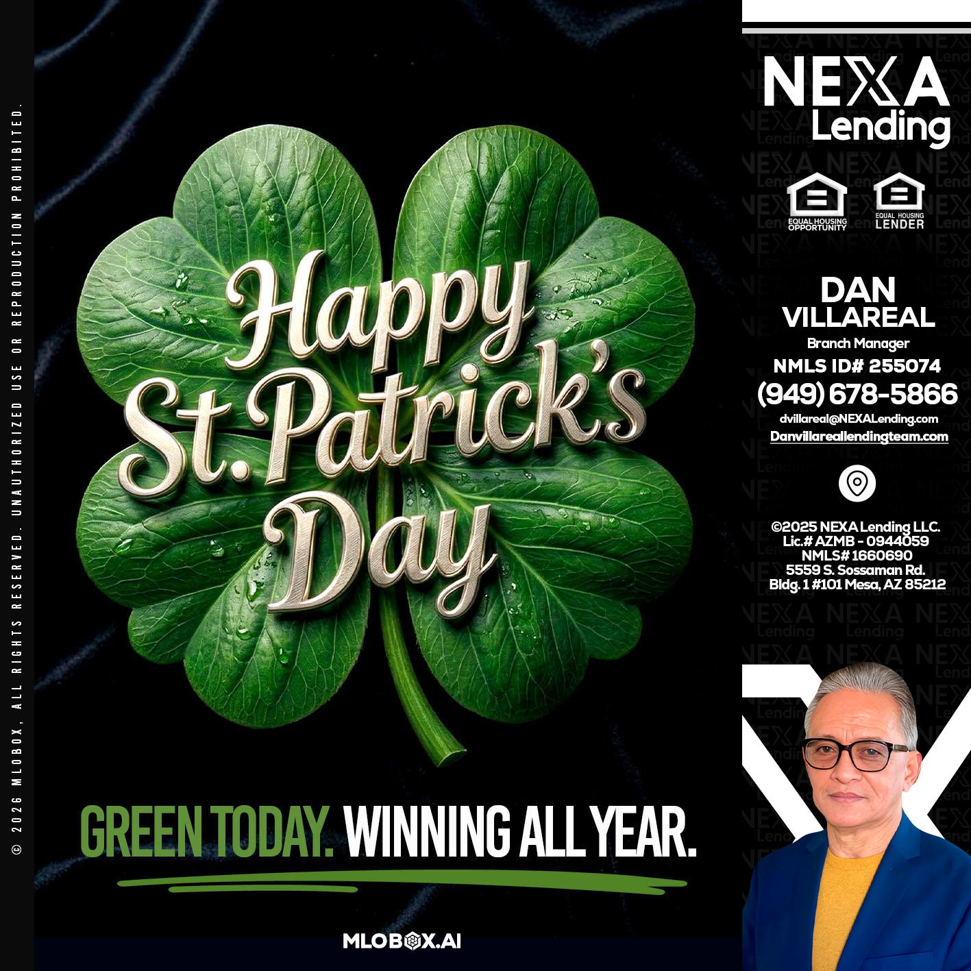 happy st. Patricks day - Dan Villareal -Mortgage Loan Originator