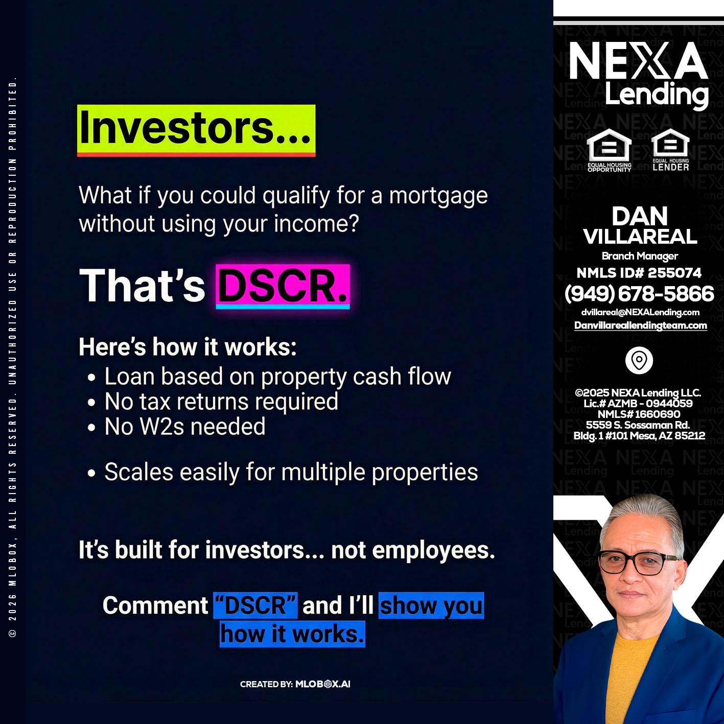 INVESTORS - Dan Villareal -Mortgage Loan Originator