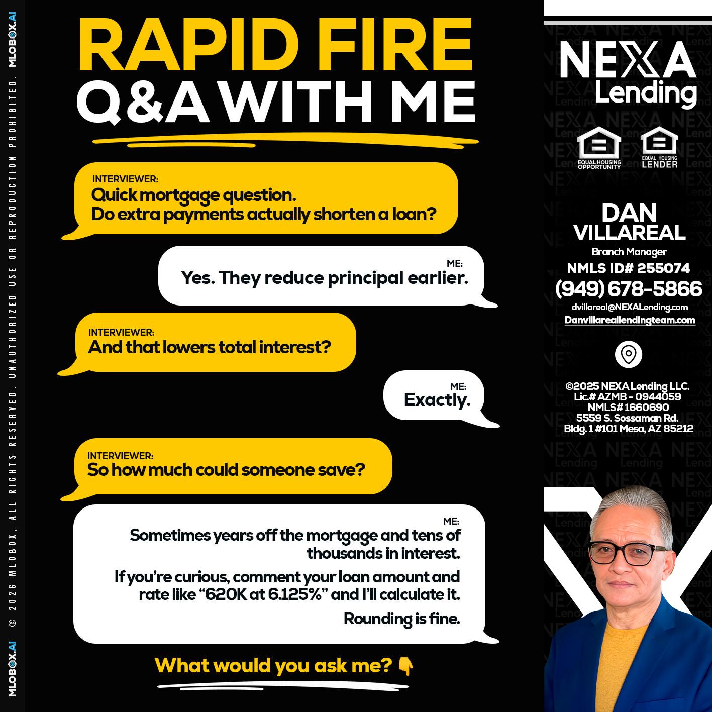RAPID FIRE QA - Dan Villareal -Mortgage Loan Originator