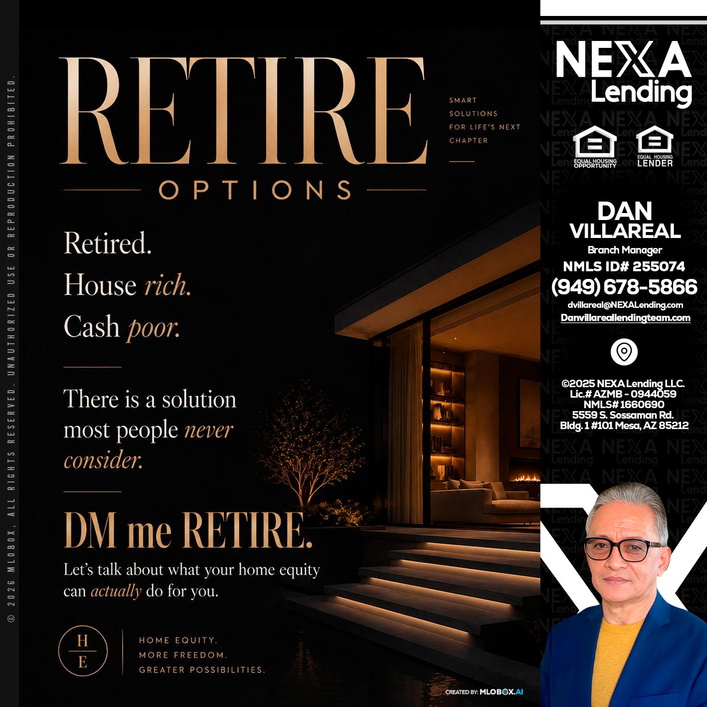 RETIRE LOANS - Dan Villareal -Mortgage Loan Originator