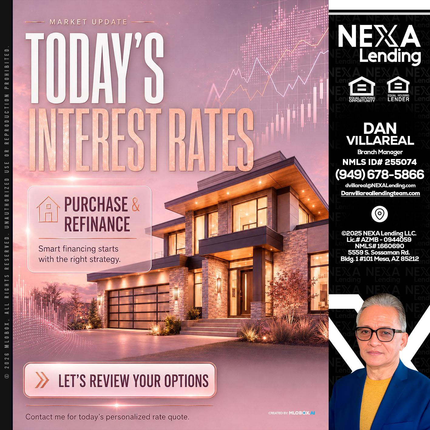 todays interest rates - Dan Villareal -Mortgage Loan Originator