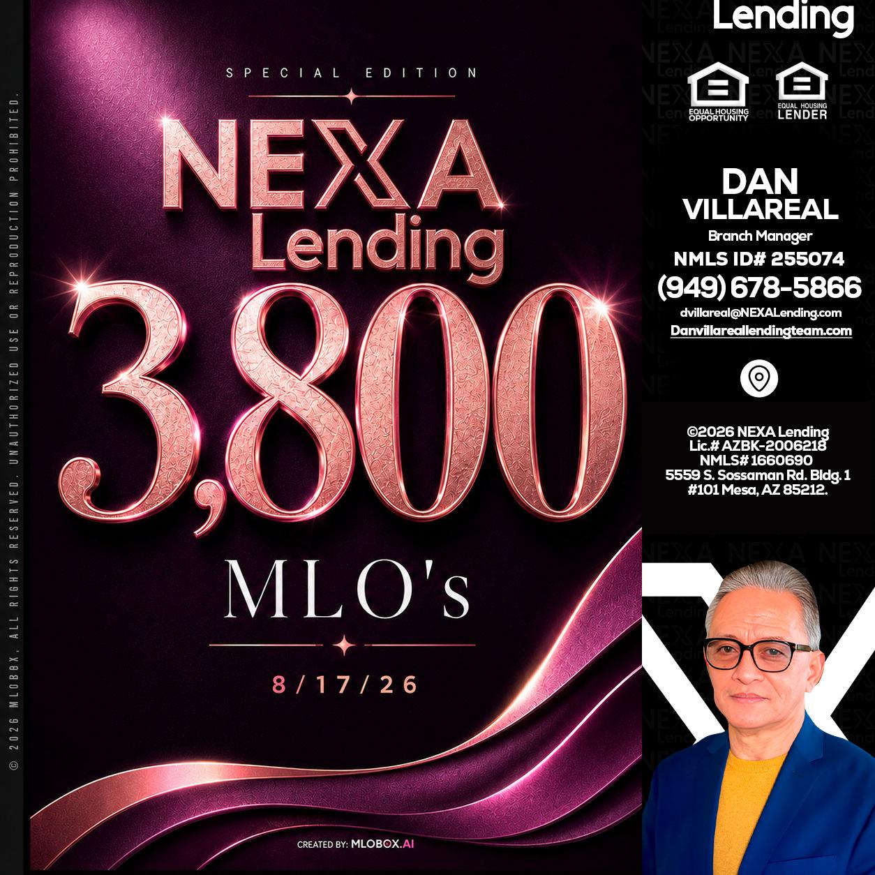 3800 MLOs - Dan Villareal -Mortgage Loan Originator