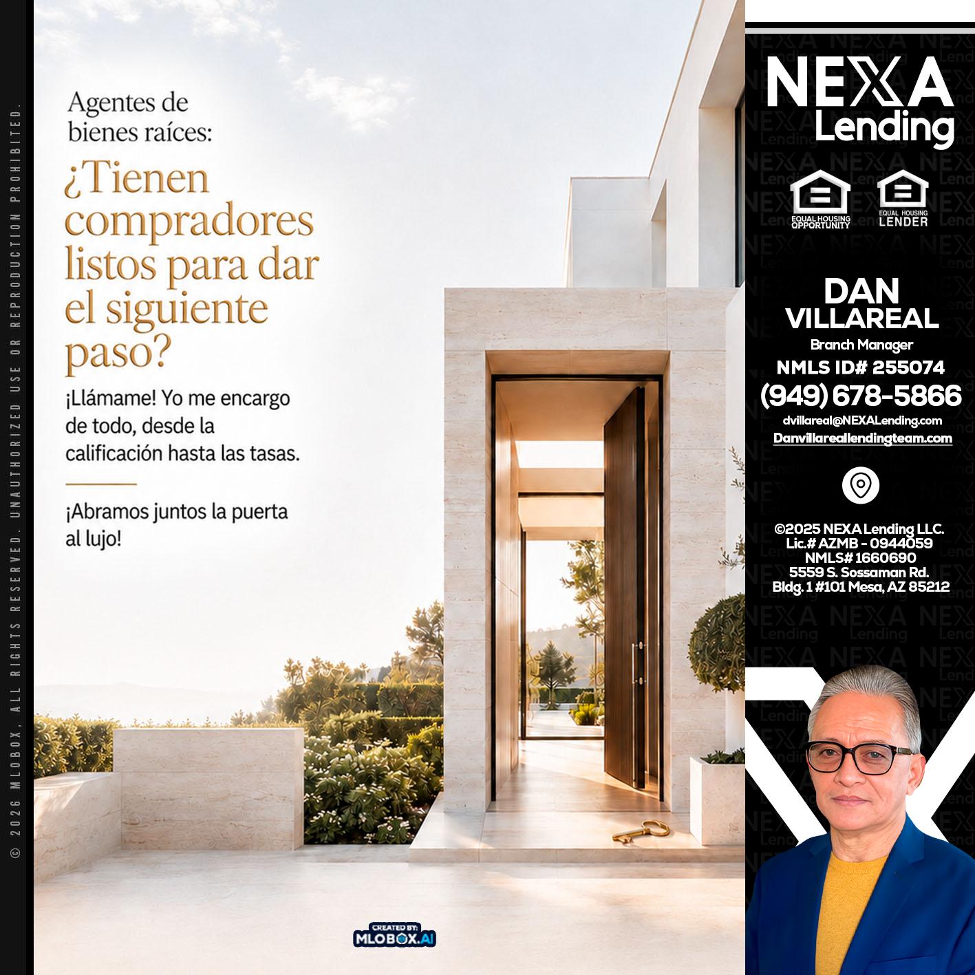 agentes de bienes raíces - Dan Villareal -Mortgage Loan Originator