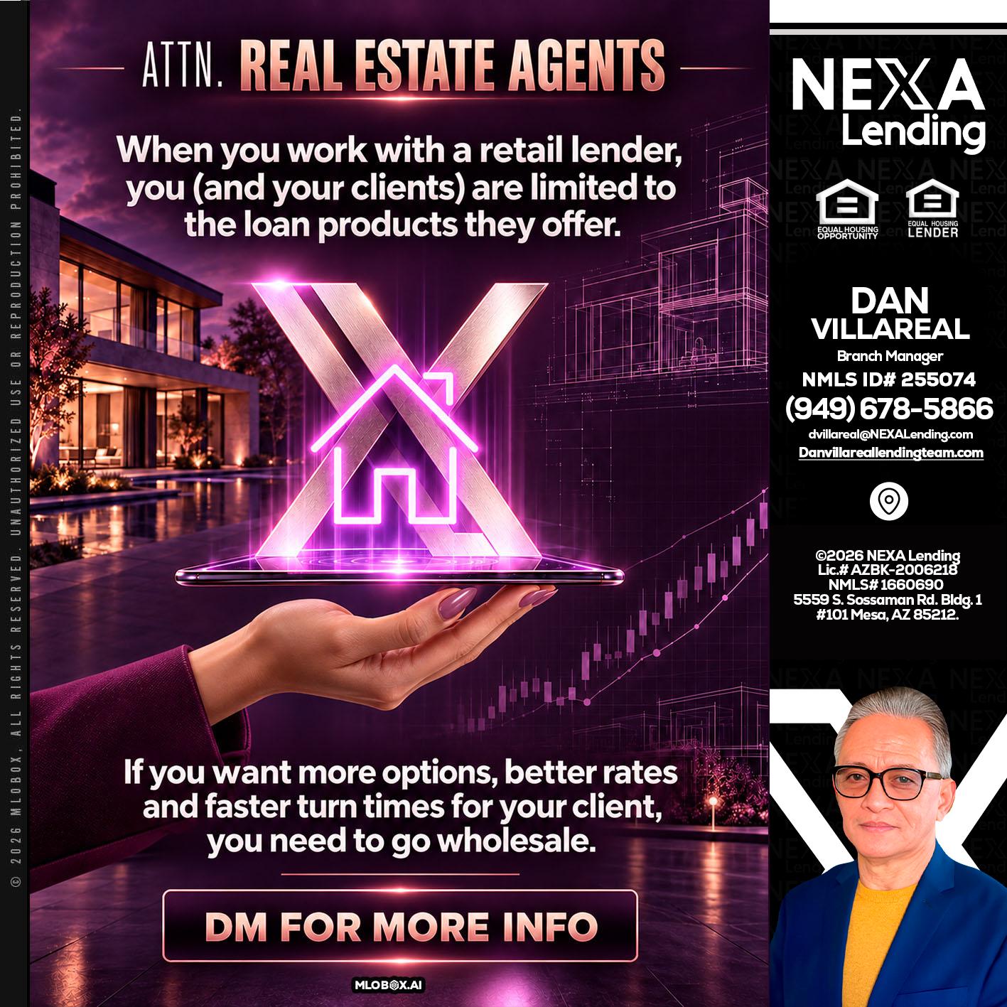 REAL ESTATE AGENTS - Dan Villareal -Mortgage Loan Originator