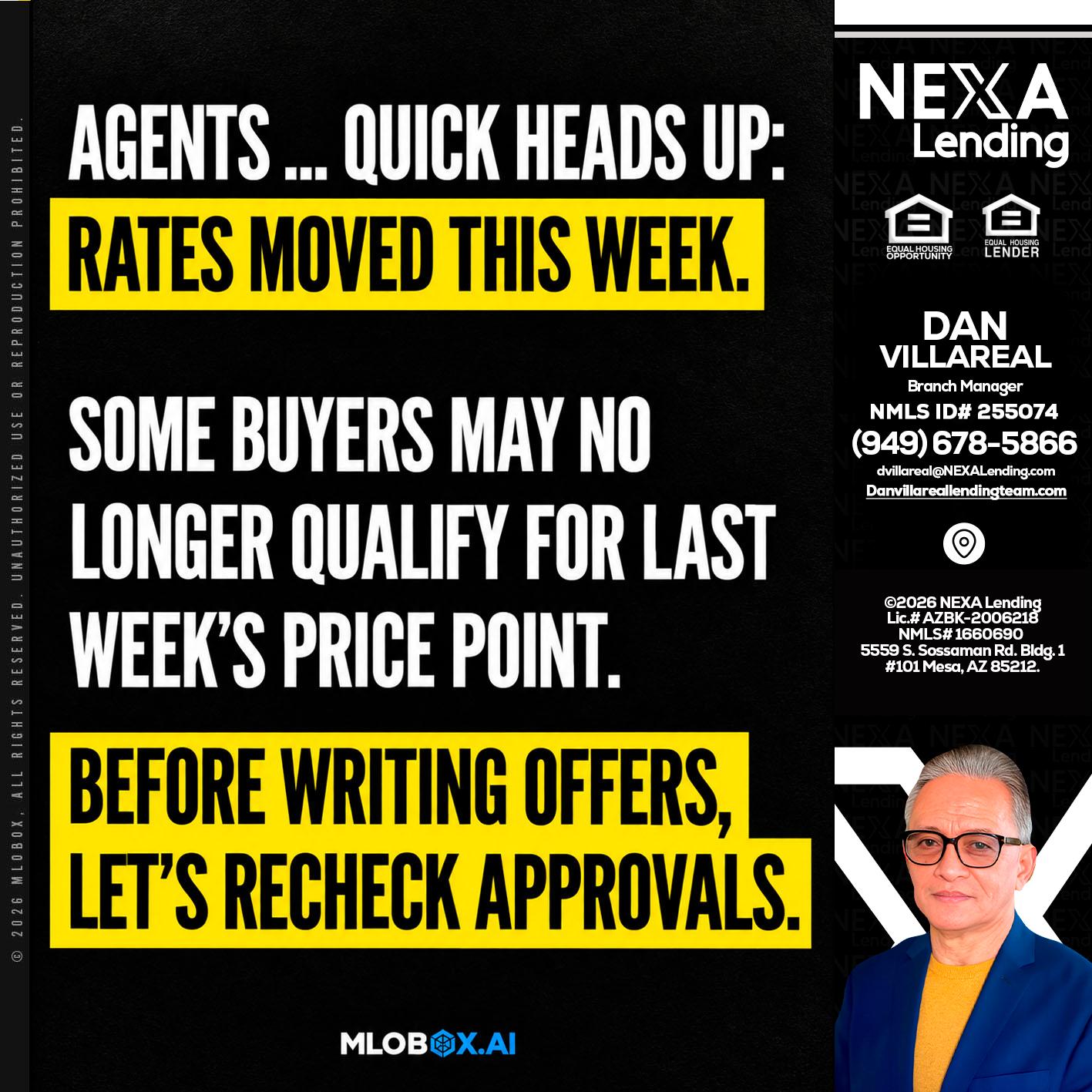 AGENTS QUICK - Dan Villareal -Mortgage Loan Originator