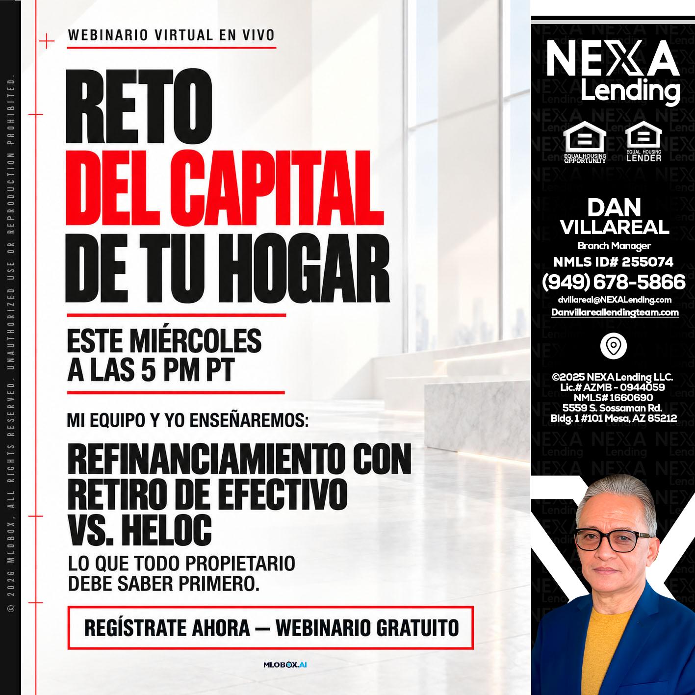 RETO DEL CAPITAL - Dan Villareal -Mortgage Loan Originator