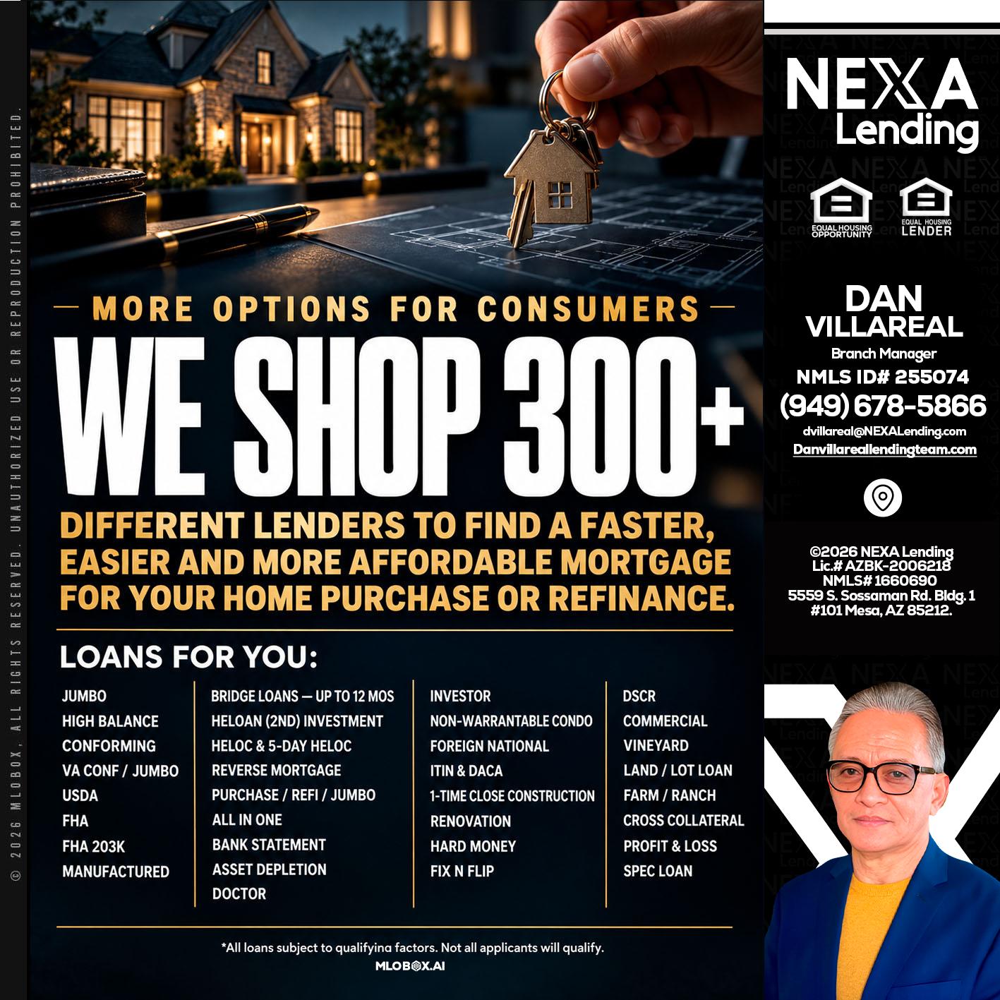 WE SHOP 300+ - Dan Villareal -Mortgage Loan Originator