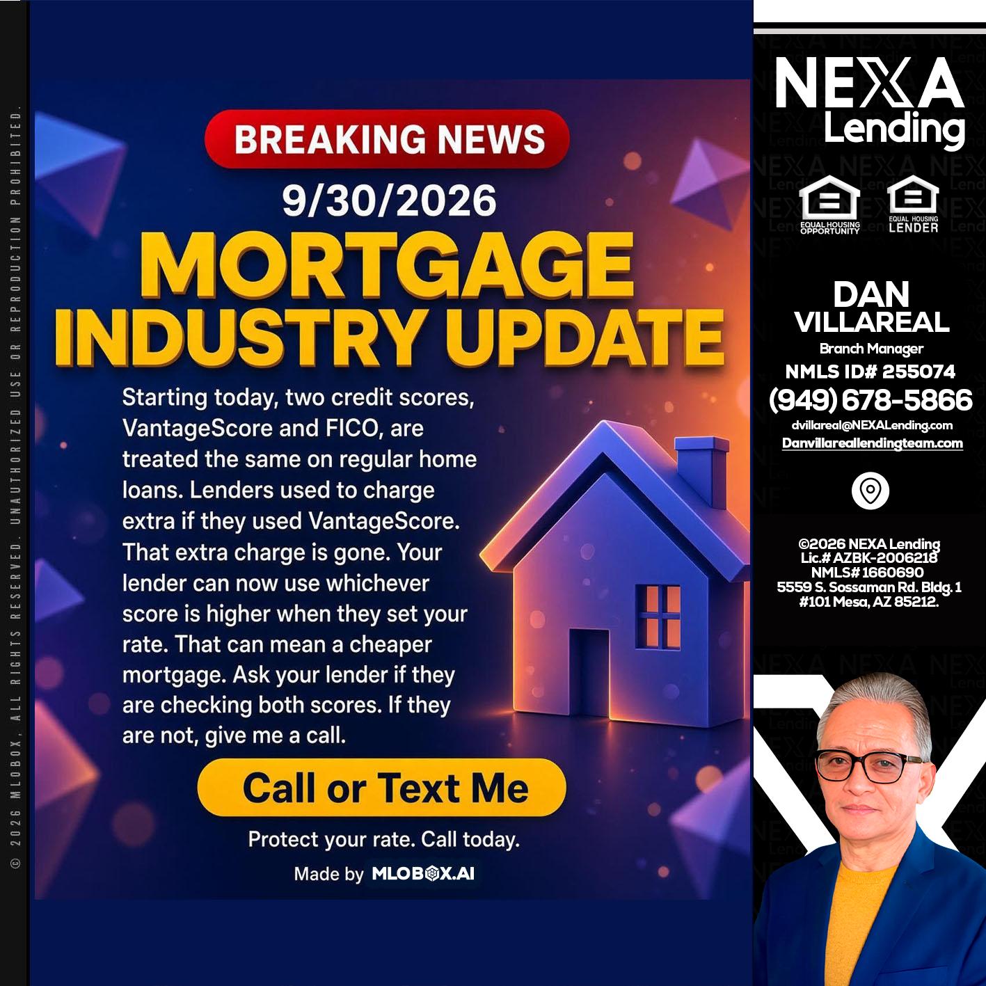 BREAKING NEWS - Dan Villareal -Mortgage Loan Originator