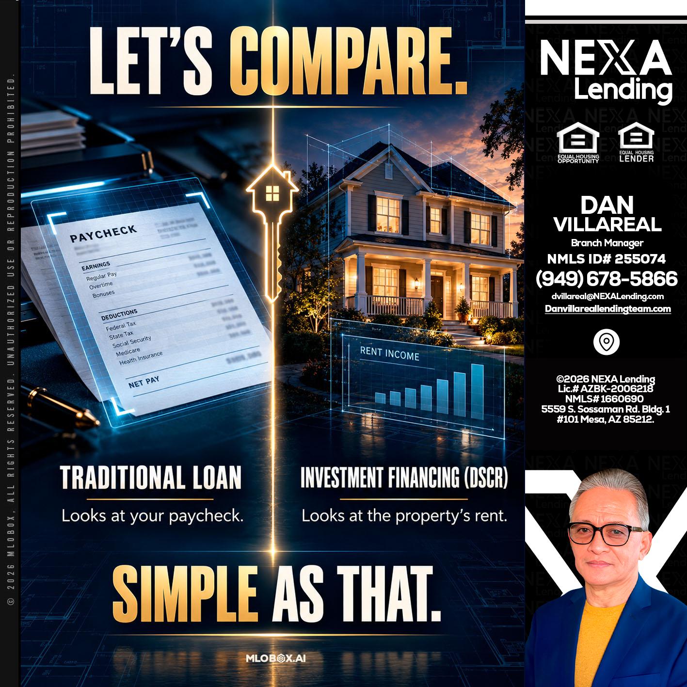 lets compare - Dan Villareal -Mortgage Loan Originator