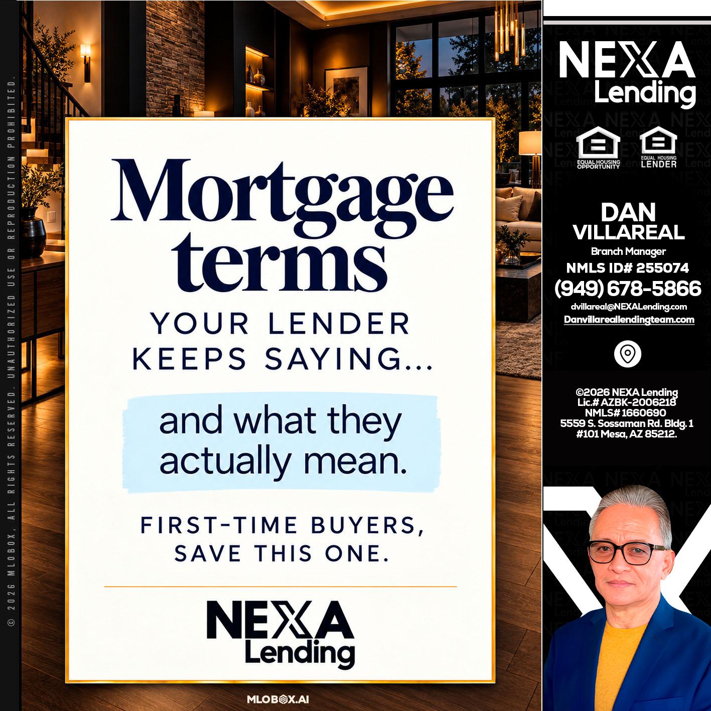 mortgage terms - Dan Villareal -Mortgage Loan Originator