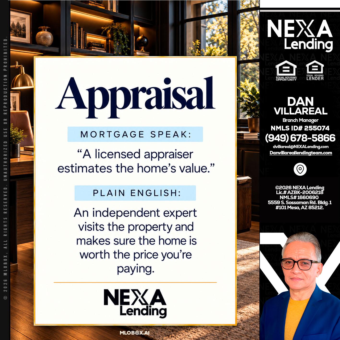appraisal - Dan Villareal -Mortgage Loan Originator